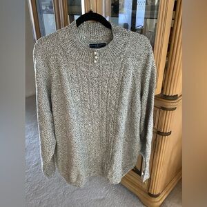 PRETTY NWT KAREN SCOTT 3X BLACK/WHITE/GRAY TWEED SWEATER